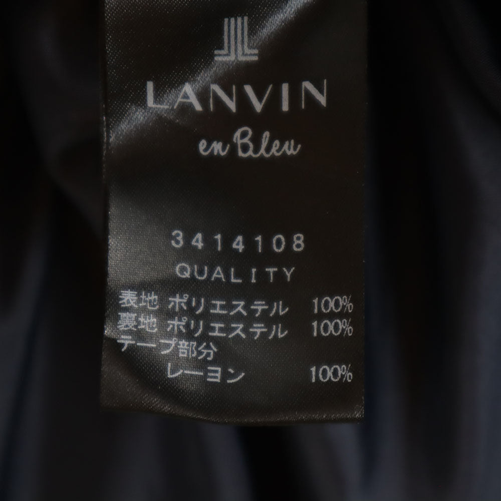 LANVIN en Bleu ランバンオンブルー チェスターコート 36 ネイビー ライナー付き レディース