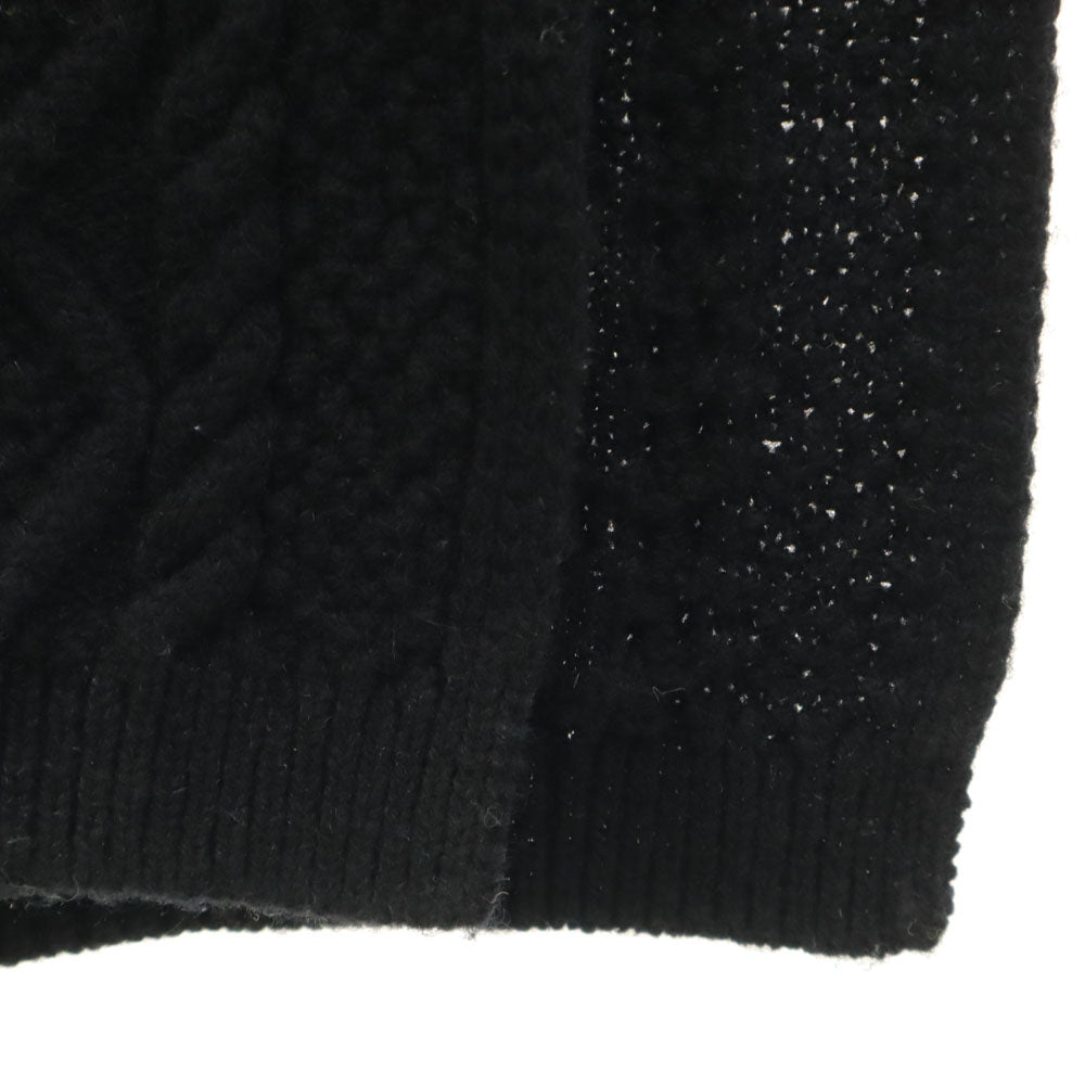 タオ 2022年 COMME des GARCONS BATONER 日本製 ウールブレンド ノースリーブ ノースリーブ ニット ワンピース S ブラック バトナー コラボ レディース