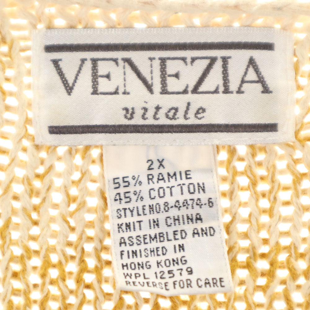 VENEZIA 90s リネンブレンド オールド 長袖 ワンピース 2X レディース