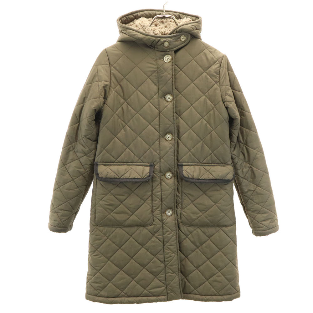 MACKINTOSH SCOTLAND マッキントッシュスコットランド USA製 キルティングコート 36 カーキ 裏ボア レディース