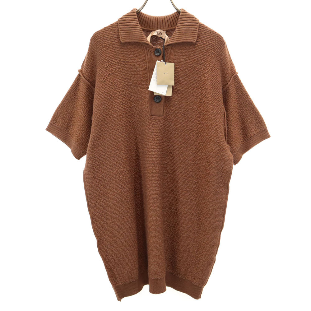 N°21 ヌメロ ヴェントゥーノ 半袖 ニット ワンピース 38 ブラウン レディース
