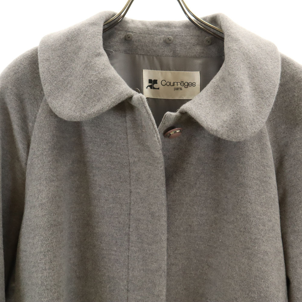 courreges クレージュ ステンカラーコート 9AR グレー 比翼 レディース