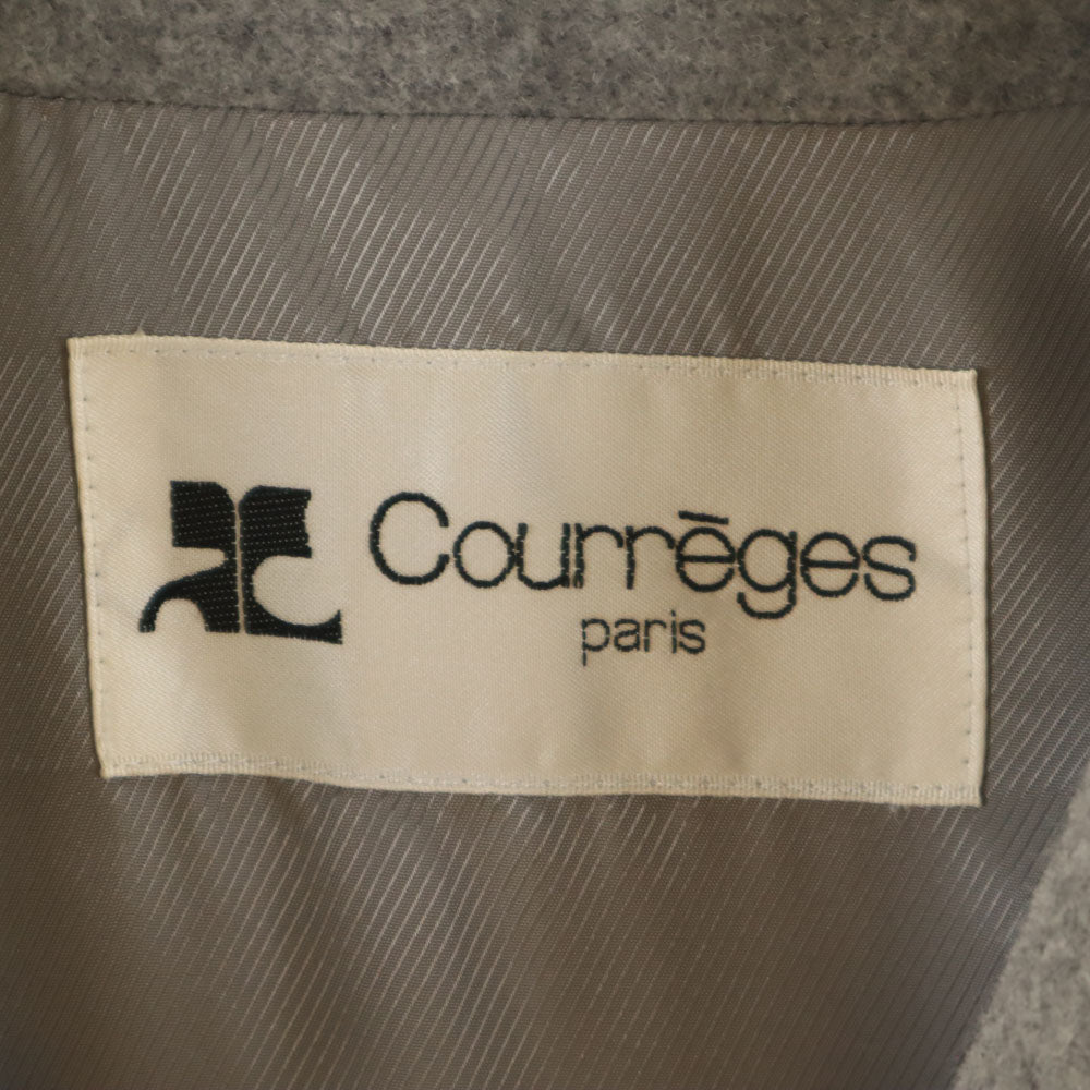 courreges クレージュ ステンカラーコート 9AR グレー 比翼 レディース