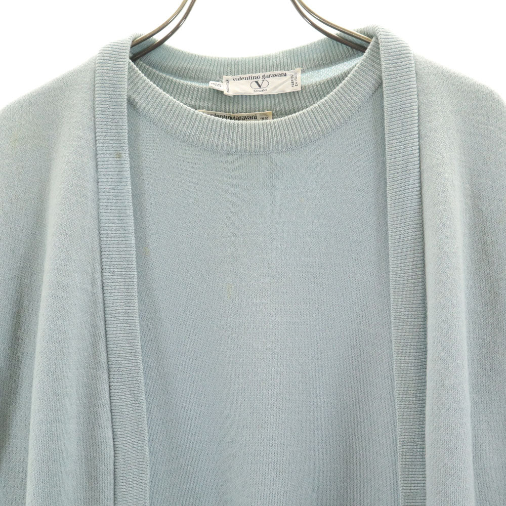 Valentino Garavani ヴァレンティノガラヴァーニ イタリア製 ウール100％ ニット アンサンブル 40-6 ブルー系 レディース
