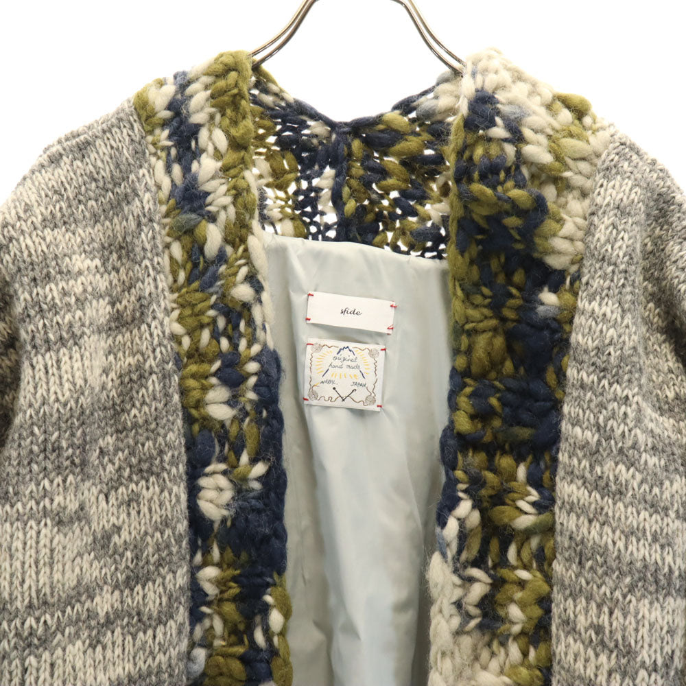 スフィーデ ウール100％ ハンド ロング ニットカーディガン 38 グレー系 レディース