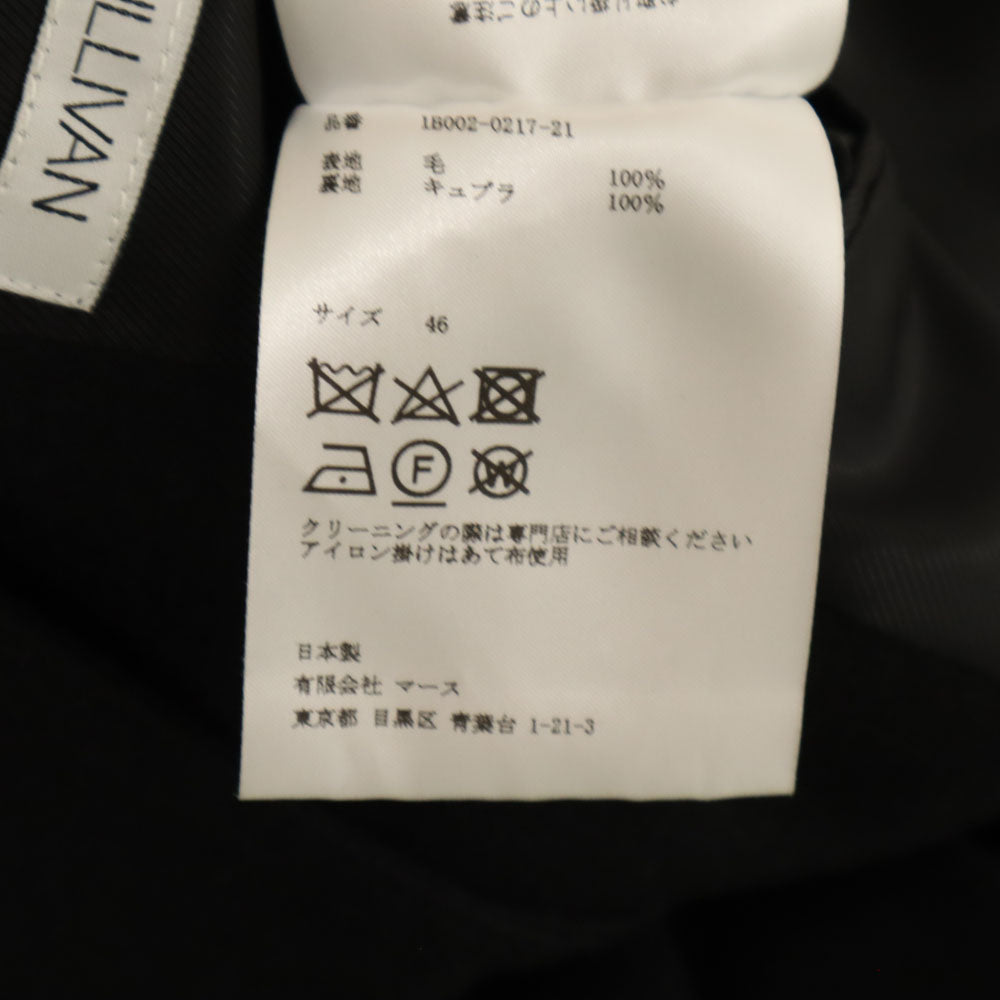 JOHN LAWRENCE SULLIVAN ジョンローレンスサリバン 日本製 チェスターコート 46 ブラック メンズ