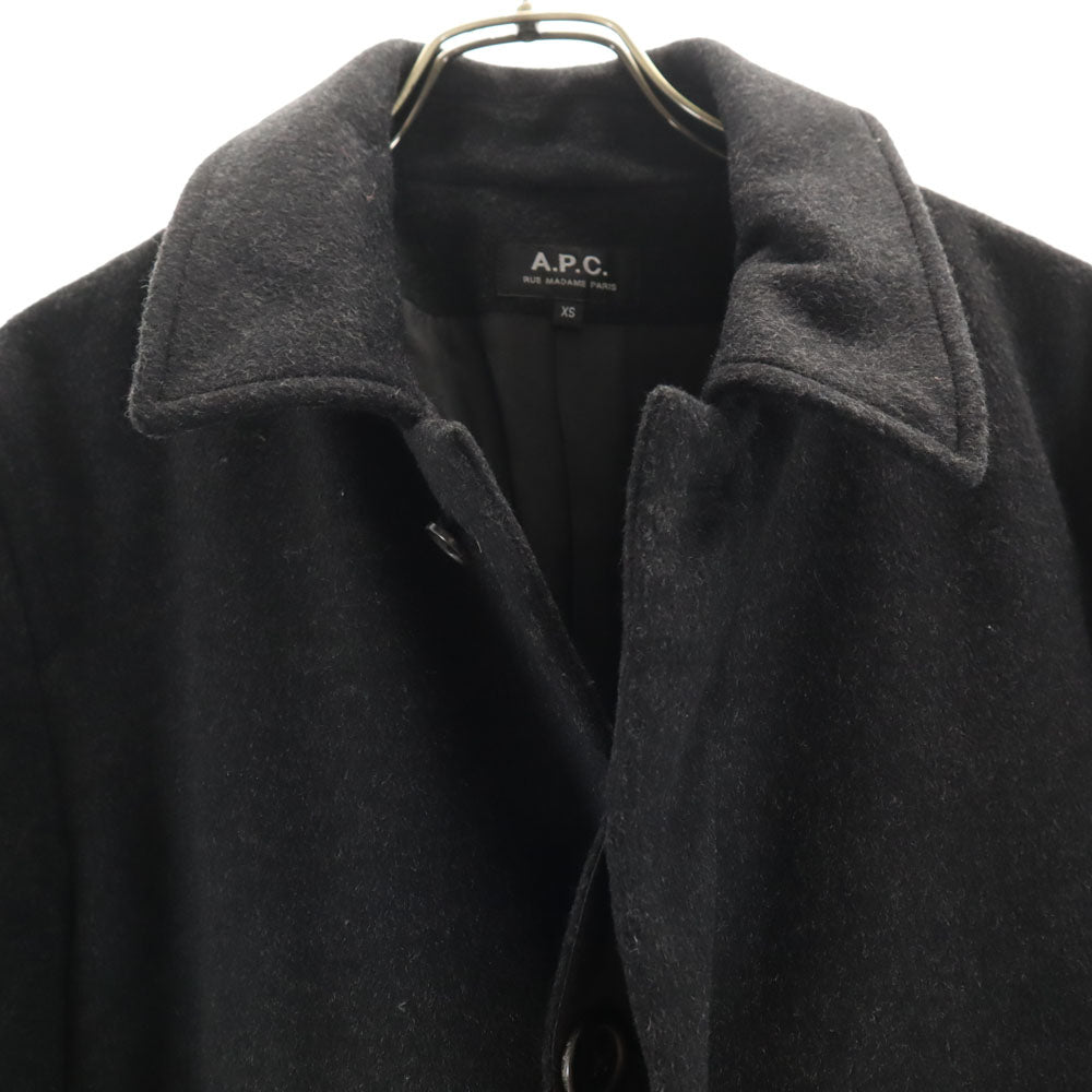 A.P.C. アーペーセー ウールブレンド ステンカラーコート XS グレー メンズ