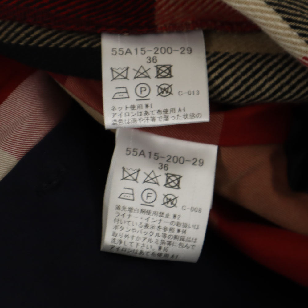 BLUE LABEL CRESTBRIDGE ブルーレーベルクレストブリッジ 三陽商会 ライナー付 トレンチコート 36 ネイビー 2WAY レディース