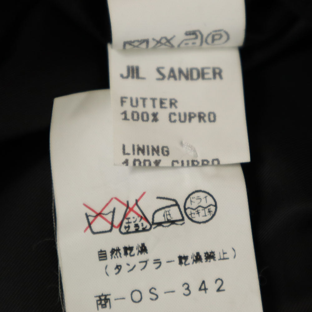 JIL SANDER ジルサンダー イタリア製 ウールブレンド ロングコート 38 ブラック レディース