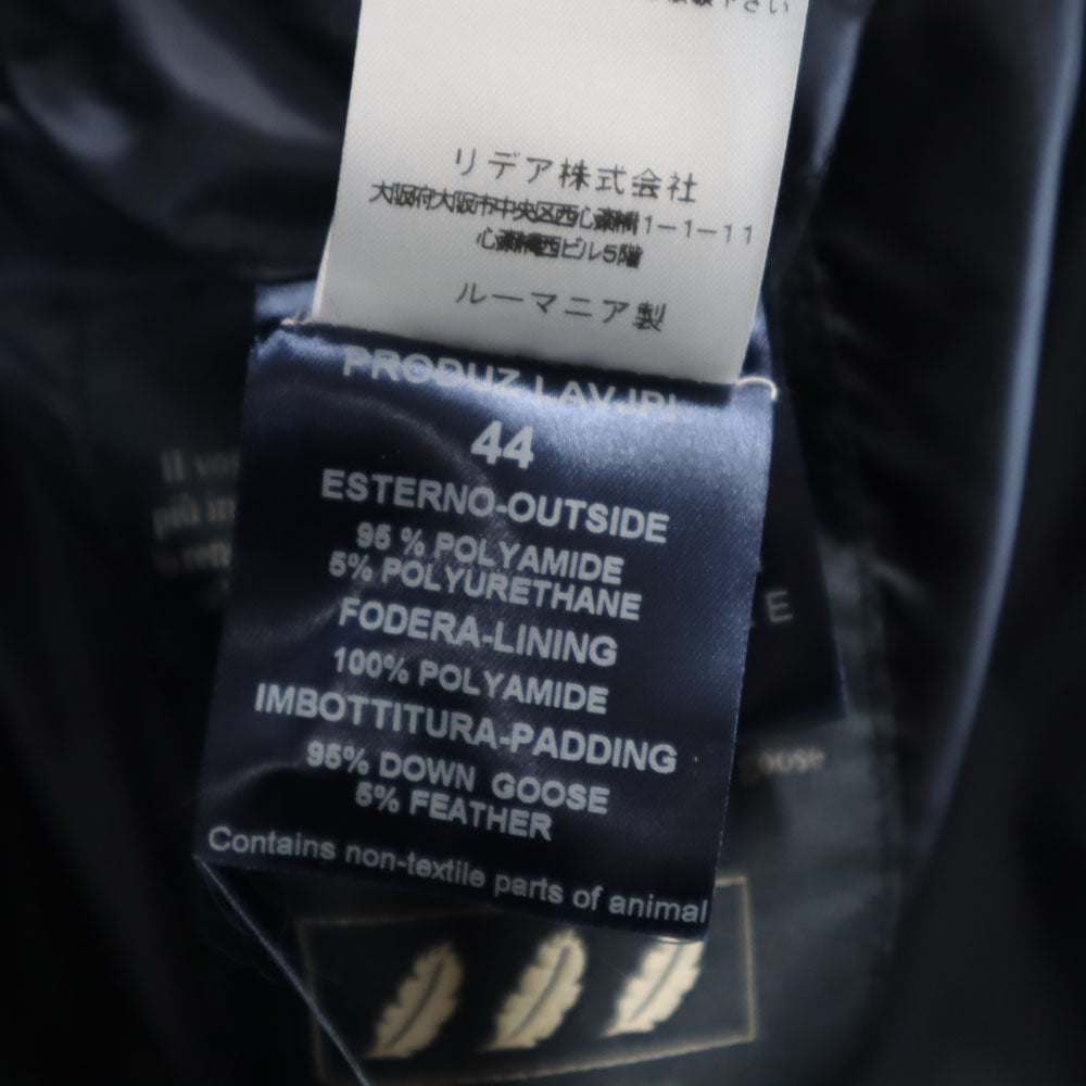 Herno ヘルノ ルーマニア製 グース ダウンコート 44 ブルー PRODUZ LAVJPI フーディー メンズ