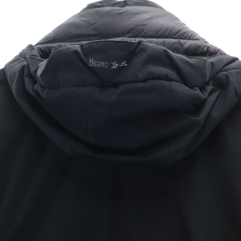 Herno ヘルノ Laminar ルーマニア製 GORE-TEX グース ダウンコート 44 ブラック フーディー メンズ