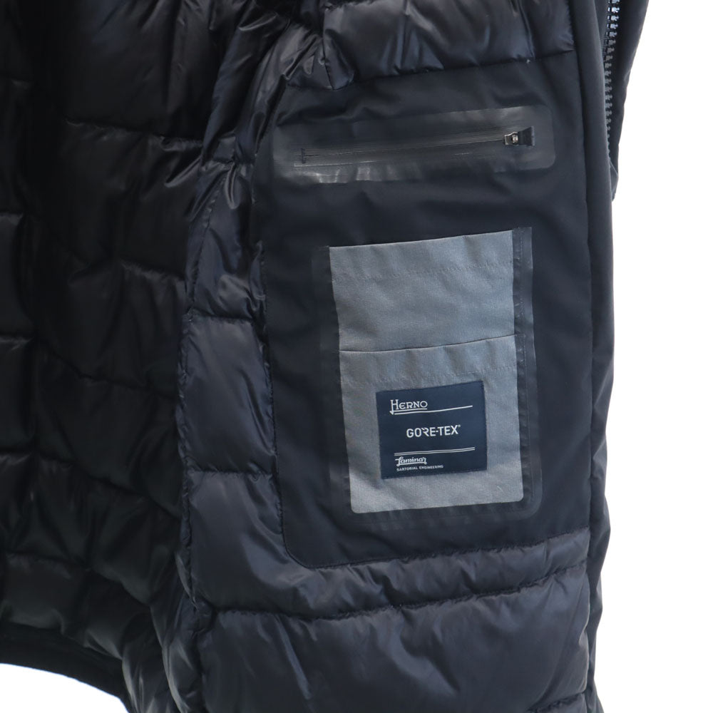 Herno ヘルノ Laminar ルーマニア製 GORE-TEX グース ダウンコート 44 ブラック フーディー メンズ