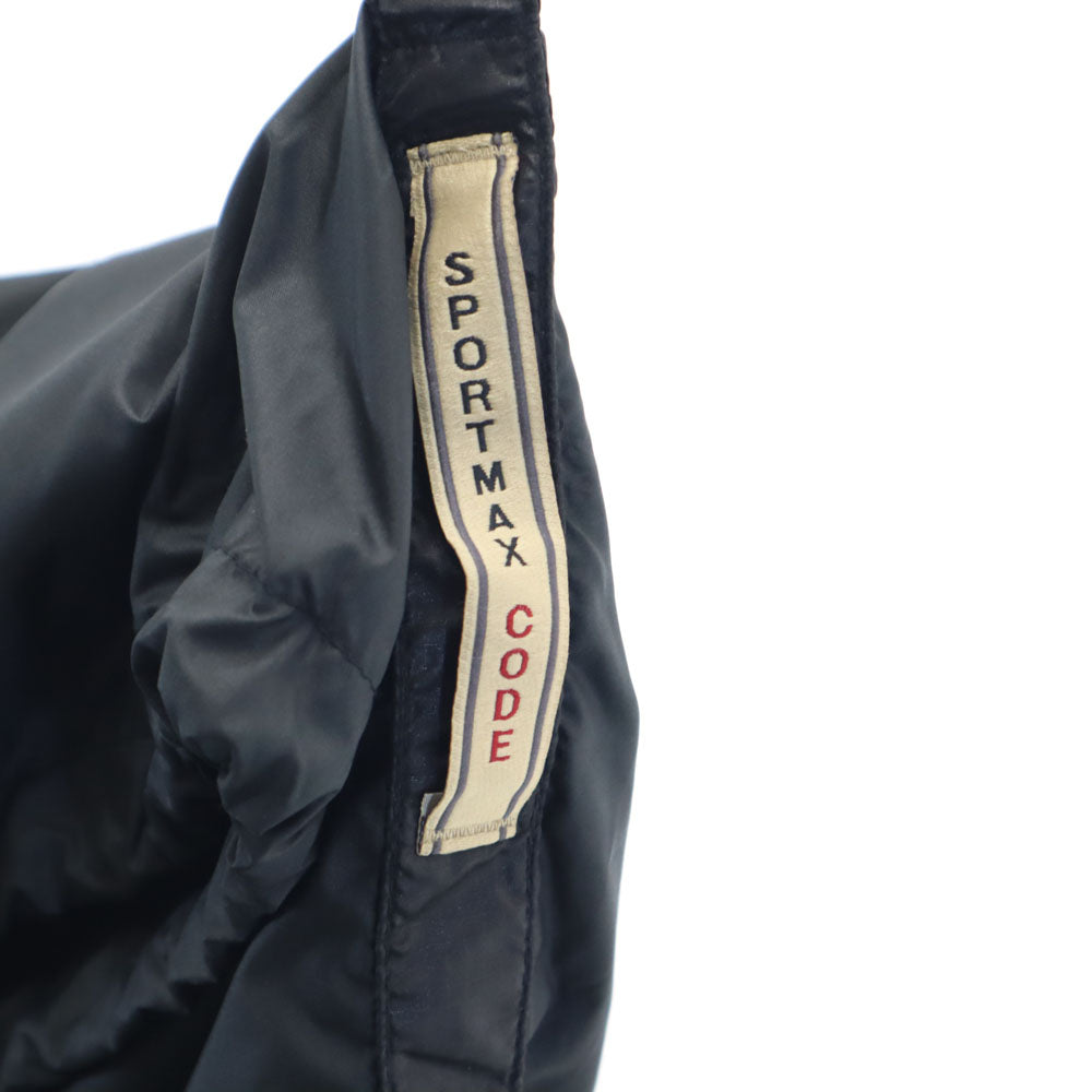 SPORTMAX スポーツマックス グース ダウンコート 42 ブラック フーディー 収納袋付き レディース