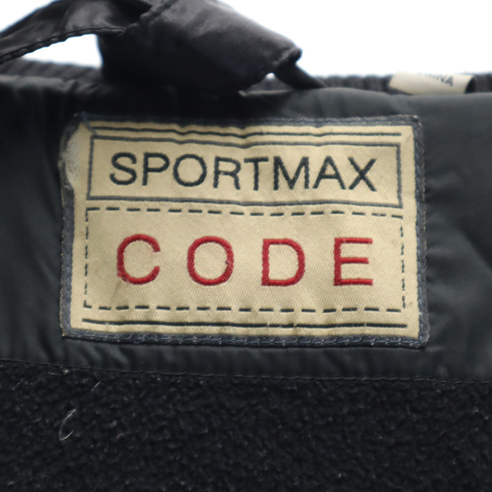 SPORTMAX スポーツマックス グース ダウンコート 42 ブラック フーディー 収納袋付き レディース