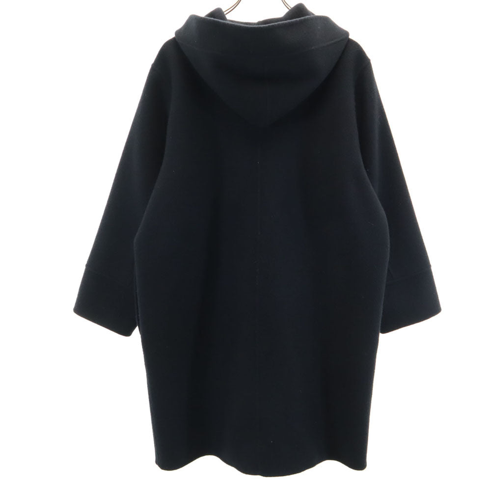 nano universe ナノユニバース ウールブレンド スーパー140ウールリバーフード コート S ネイビー レディース