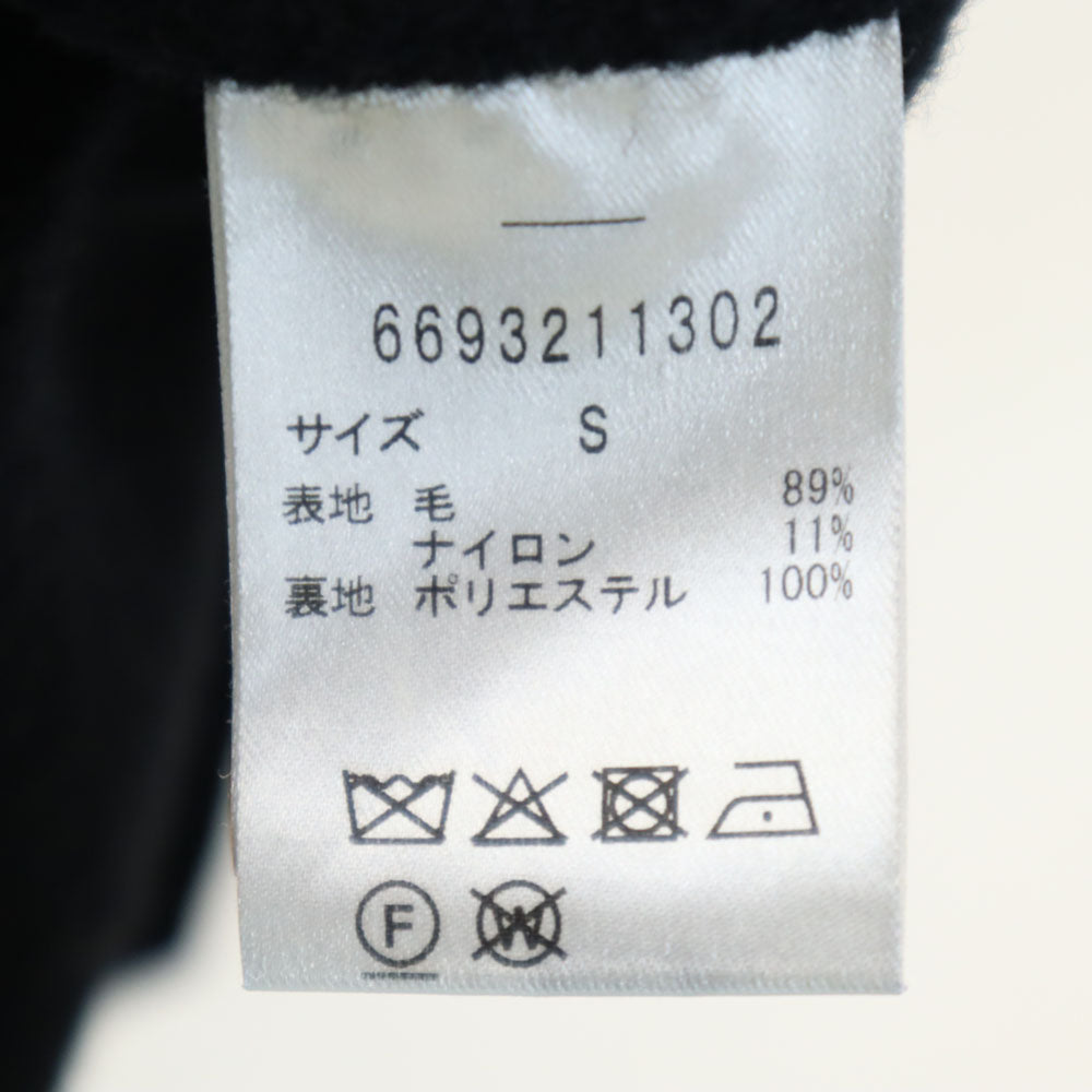 nano universe ナノユニバース ウールブレンド スーパー140ウールリバーフード コート S ネイビー レディース