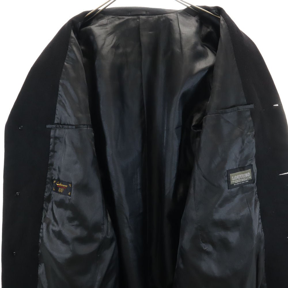LOURES カシミア100％ チェスターコート LL 黒 メンズ