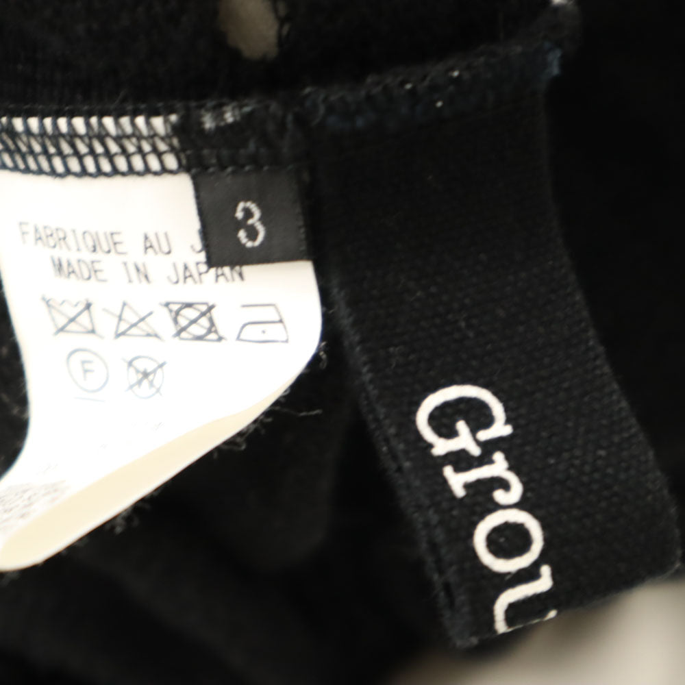 Ground Y グランドワイ 日本製 ボーダー柄 スウェット パーカー 3 ブラック ヨウジヤマモト メンズ