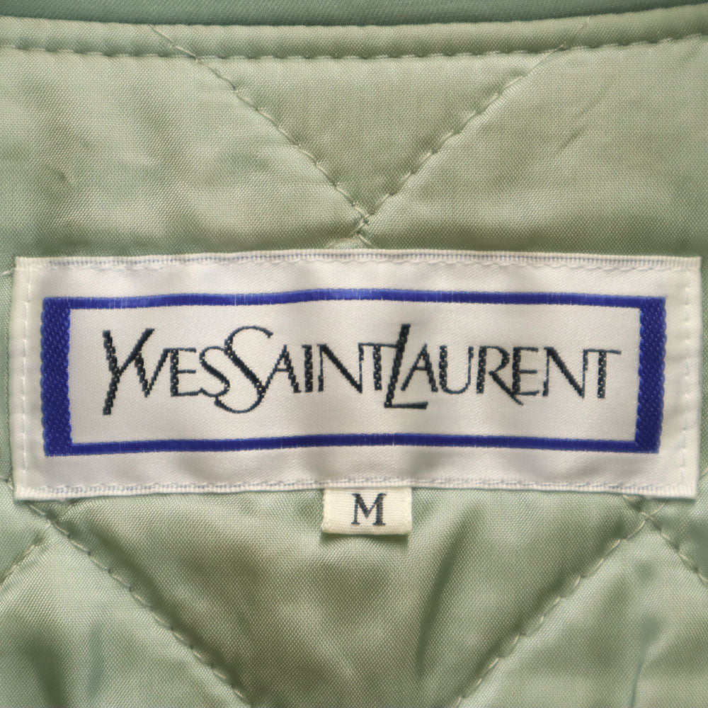 YVES SAINT LAURENT イヴサンローラン 90s オールド ステンカラーコート M グリーン系 レディース