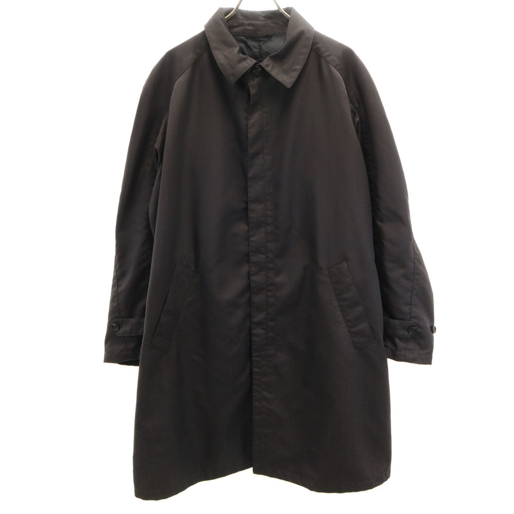 ARMANI COLLEZIONI アルマーニコレッツォーニ イタリア製 ヘリンボーン柄 ステンカラーコート 50 チャコールブラウン メンズ