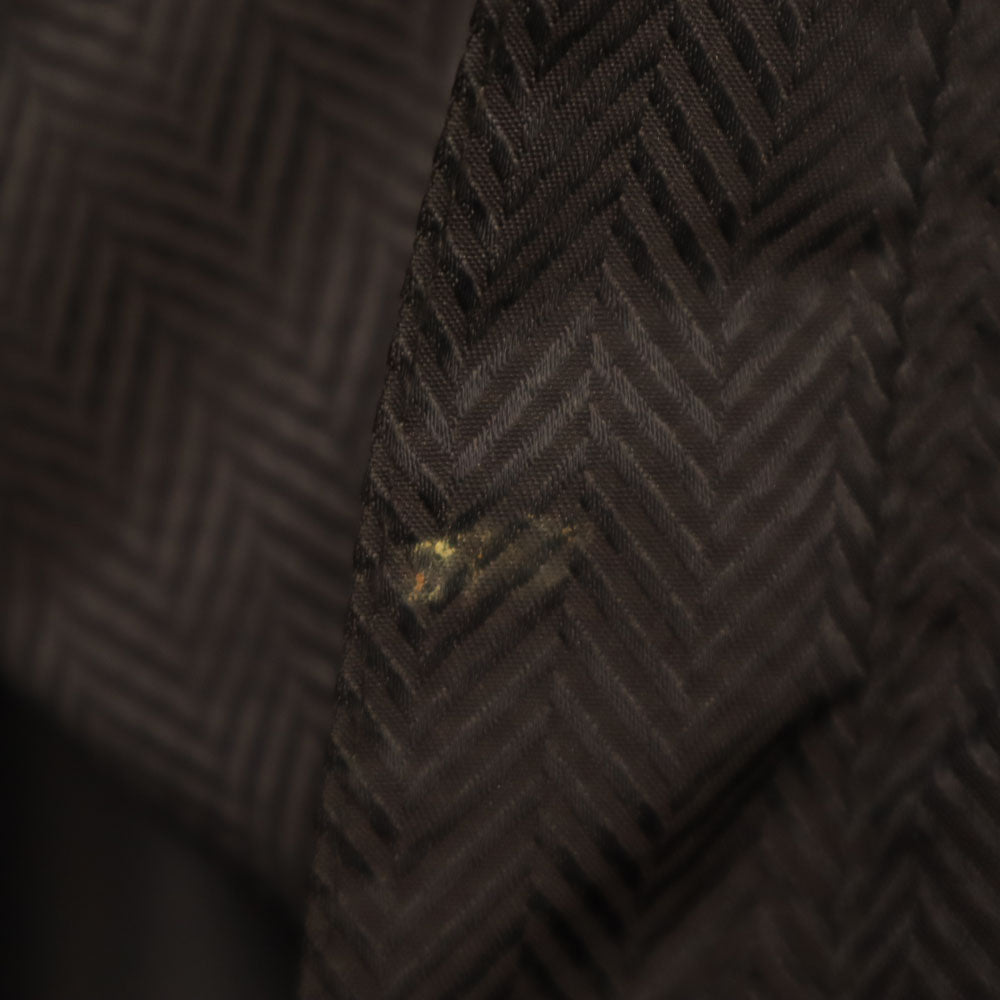 ARMANI COLLEZIONI アルマーニコレッツォーニ イタリア製 ヘリンボーン柄 ステンカラーコート 50 チャコールブラウン メンズ