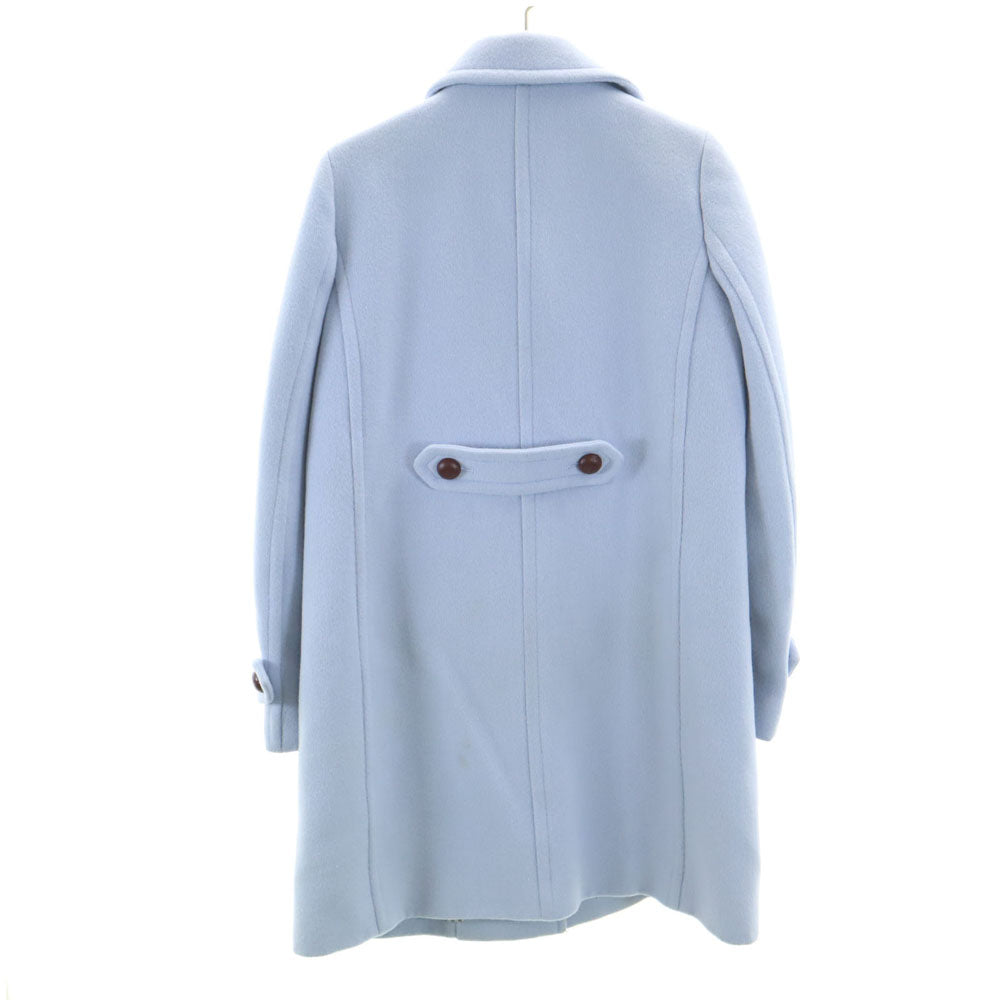 MACKINTOSH PHILOSOPHY マッキントッシュフィロソフィー ウールブレンド 丸襟 コート 36 水色 くるみボタン レディース