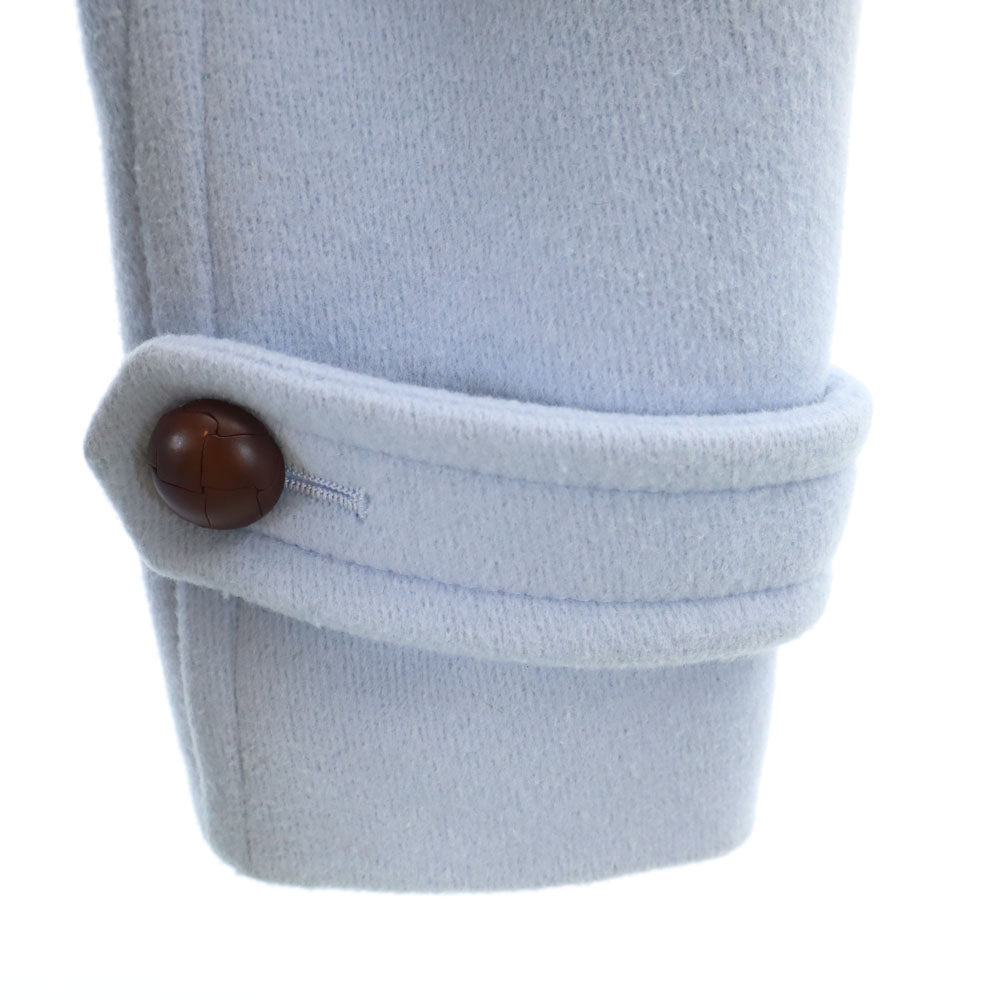 MACKINTOSH PHILOSOPHY マッキントッシュフィロソフィー ウールブレンド 丸襟 コート 36 水色 くるみボタン レディース