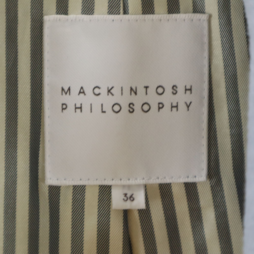 MACKINTOSH PHILOSOPHY マッキントッシュフィロソフィー ウールブレンド 丸襟 コート 36 水色 くるみボタン レディース