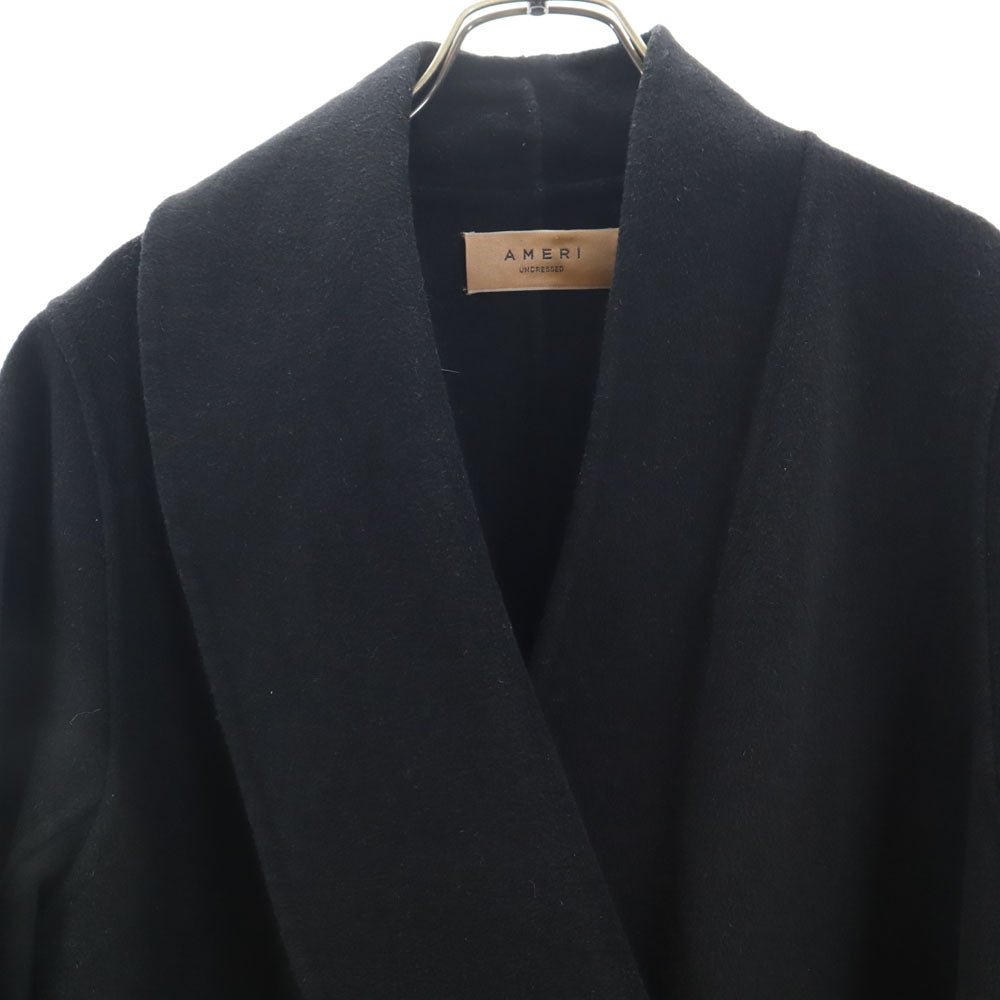AMERI UNDRESSED アメリ ウールブレンド フリルカラー コート M 黒 レディース