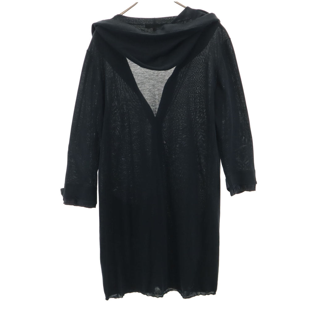 MAX MARA マックスマーラ 長袖 ロング カーディガン L ブラック フーディー レディース