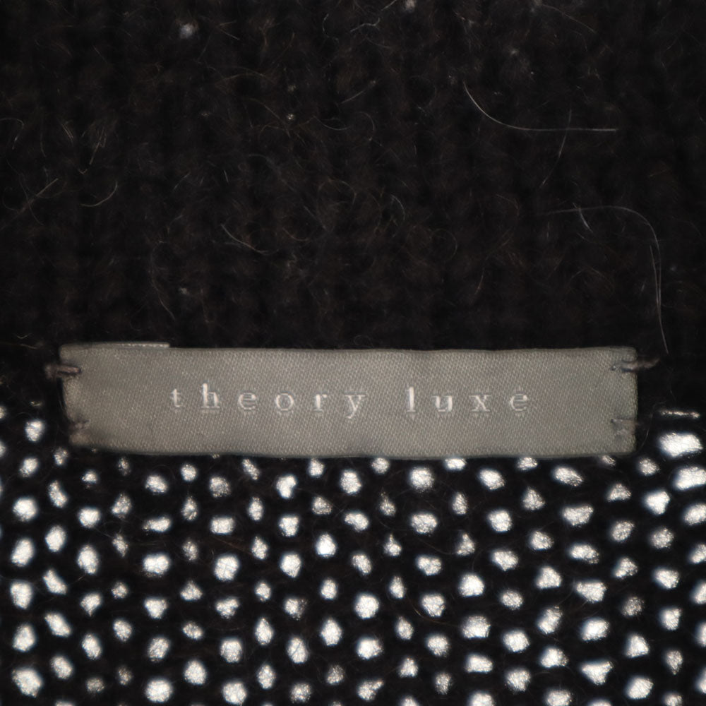 theory luxe セオリーリュクス アルパカブレンド 長袖 ロング ニットカーディガン 38 黒 レディース