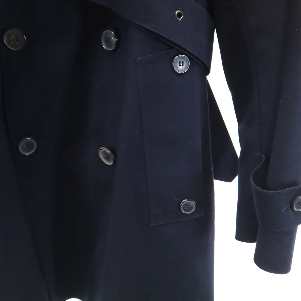 Mackintosh マッキントッシュ スコットランド製 ウールブレンド チェスターコート 36 ネイビー ベルト付き メンズ