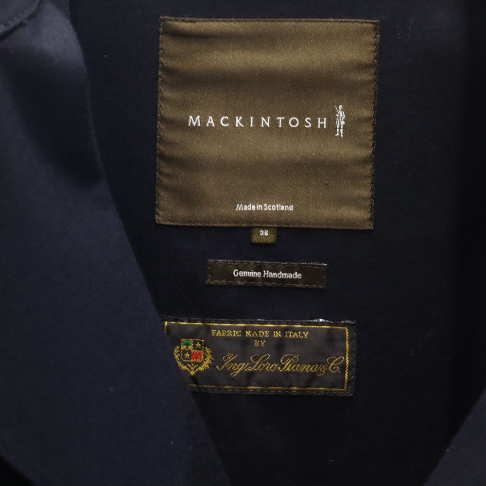 Mackintosh マッキントッシュ スコットランド製 ウールブレンド チェスターコート 36 ネイビー ベルト付き メンズ