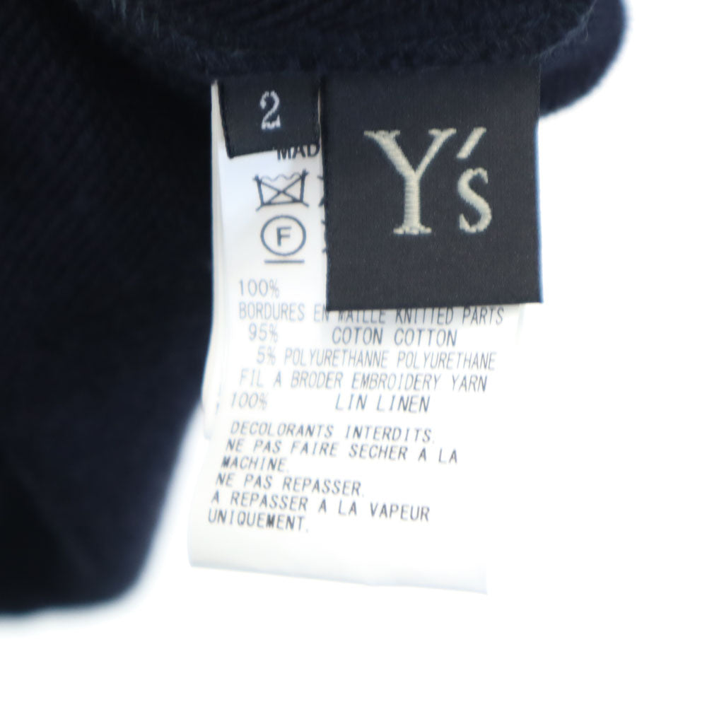 Y's ワイズ 日本製 長袖 パーカー 2 ブラック メンズ