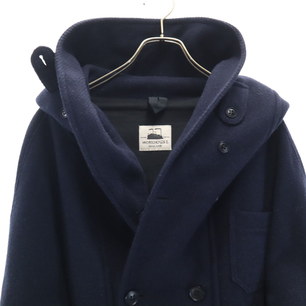 ハックニーユニオン ワークハウス イングランド製 ウールコート 38 ネイビー メンズ