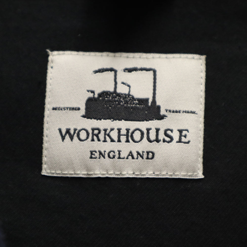 ハックニーユニオン ワークハウス イングランド製 ウールコート 38 ネイビー メンズ