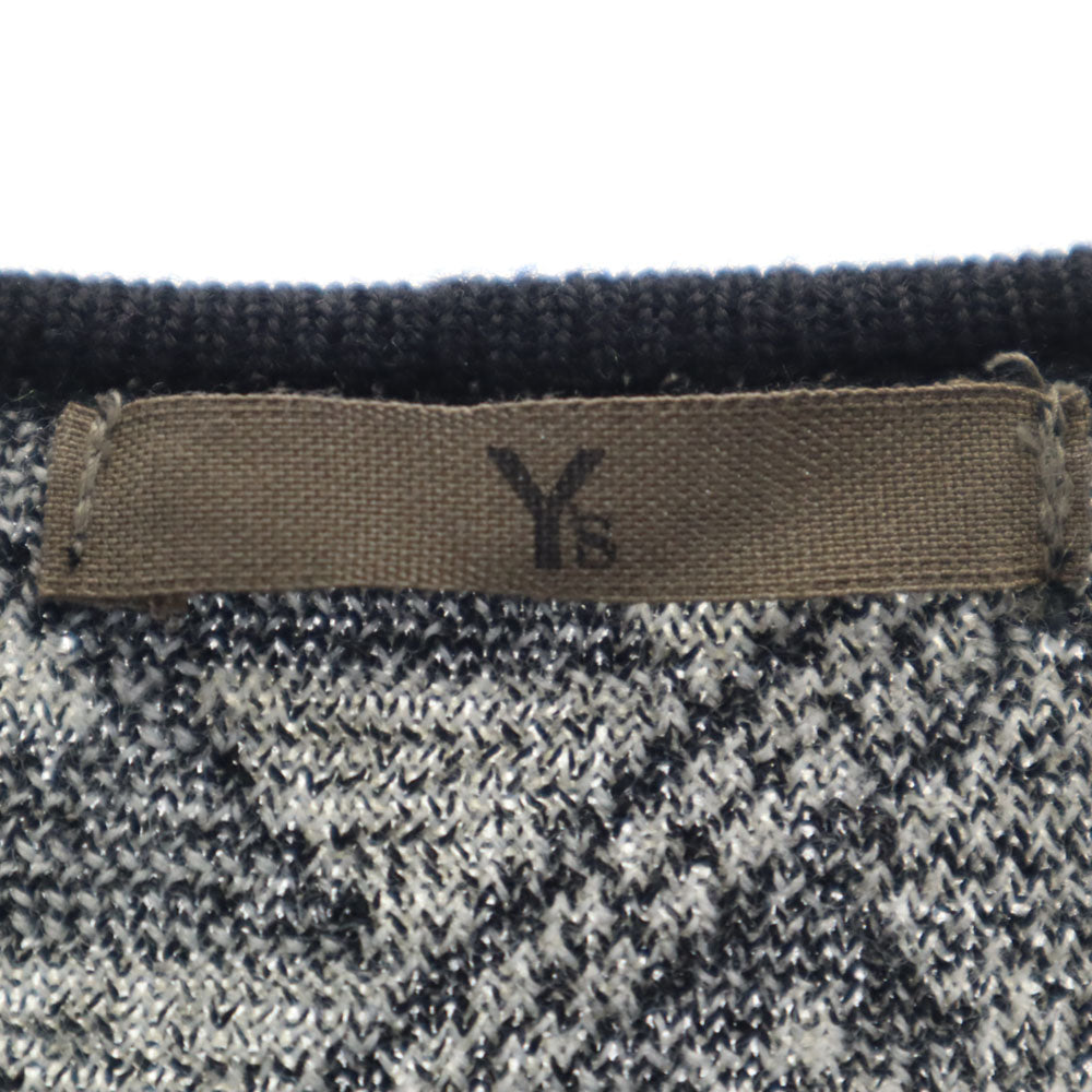 Y's ワイズ 80s 日本製 ヴィンテージ 長袖 ロング ニットカーディガン ブラック 他 レディース