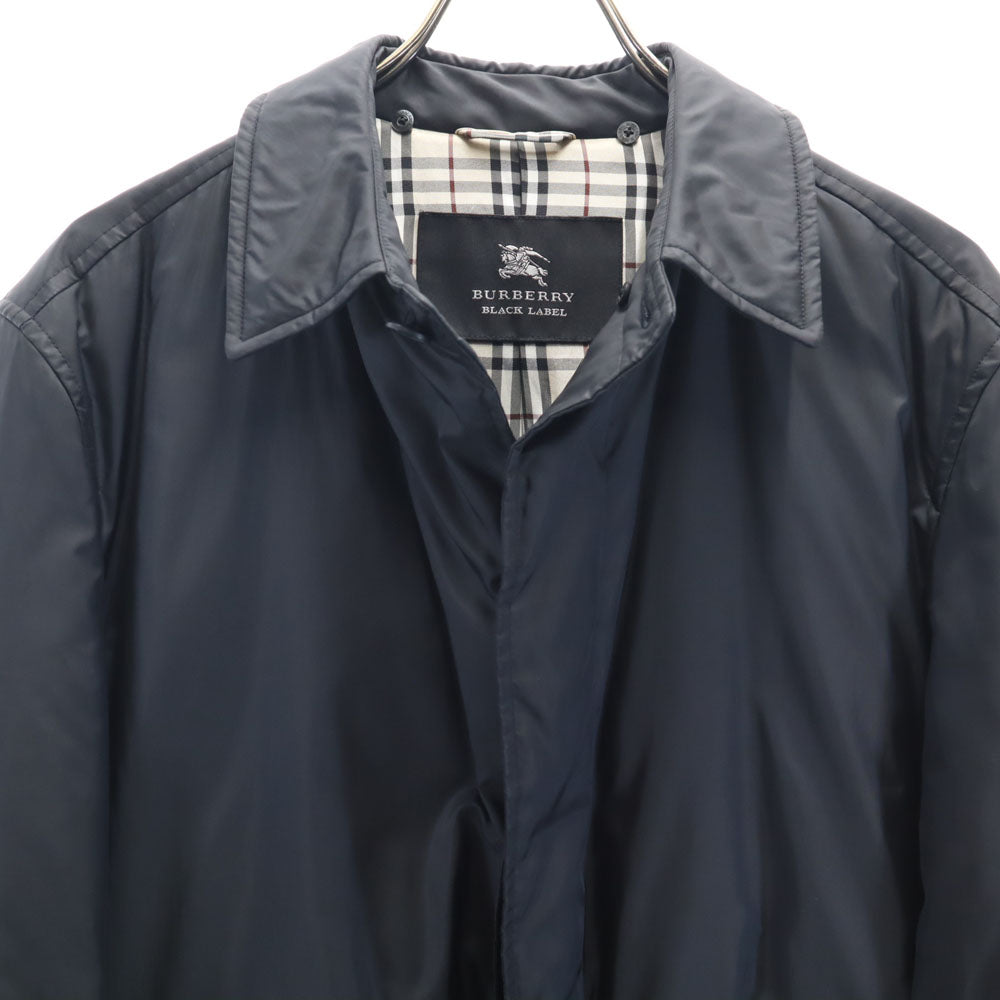 BURBERRY BLACK LABEL バーバリーブラックレーベル ノバチェック柄 ダウンコート L ブラック フード欠損 三陽商会 メンズ