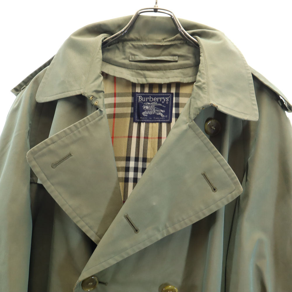 Burberrys バーバリーズ 80s 90s ヴィンテージ イングランド製 ノバチェック柄 トレンチコート 玉虫色 ライナー、ベルト欠損 メンズ