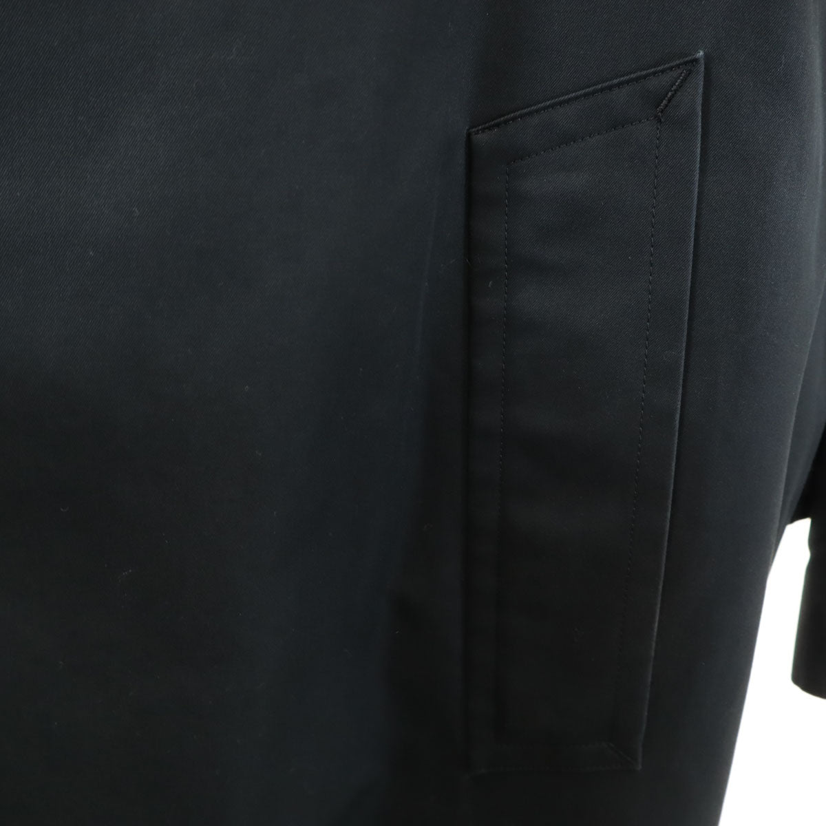 UNITED ARROWS ユナイテッドアローズ 日本製 フィンクス コットンギャバ ラップ コート L 黒 メンズ