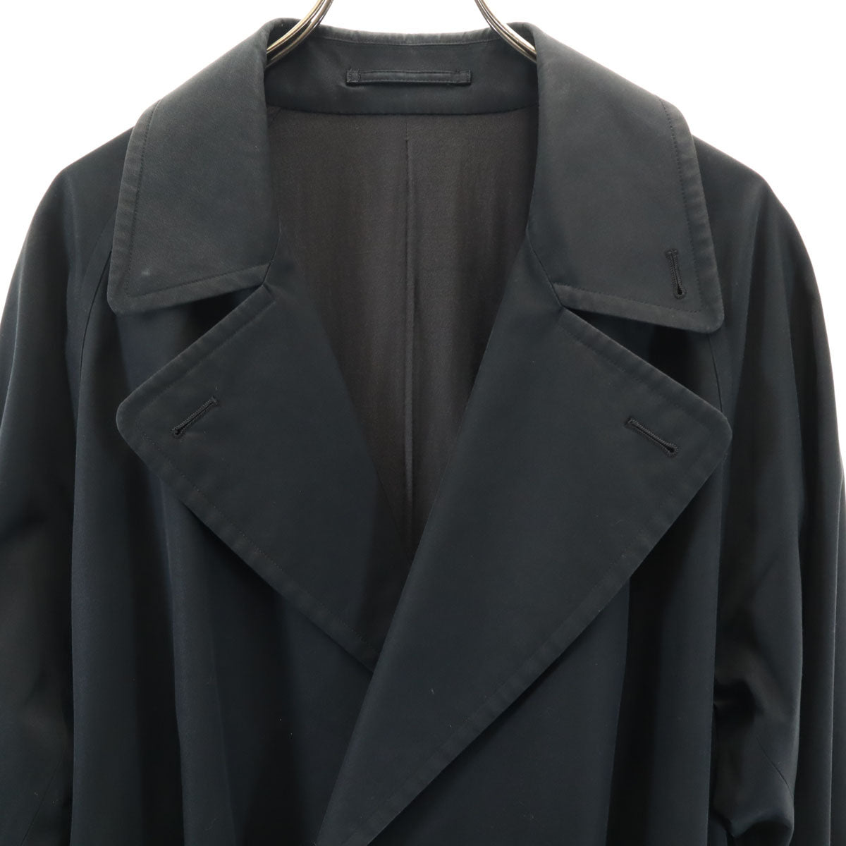 UNITED ARROWS ユナイテッドアローズ 日本製 フィンクス コットンギャバ ラップ コート L 黒 メンズ