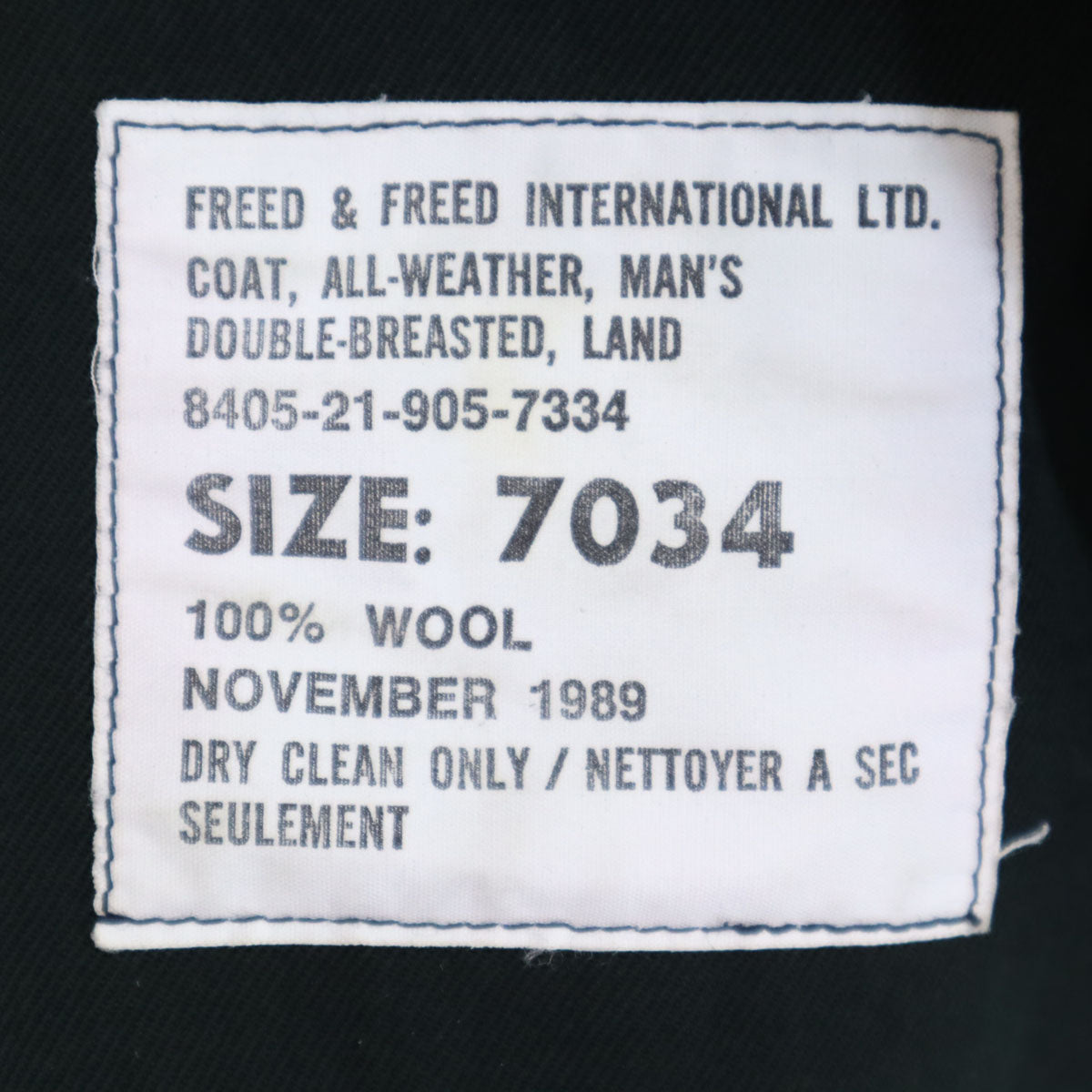 OLD オールド オールウェザー ダブルブレスト コート 70 34 ブラック メンズ