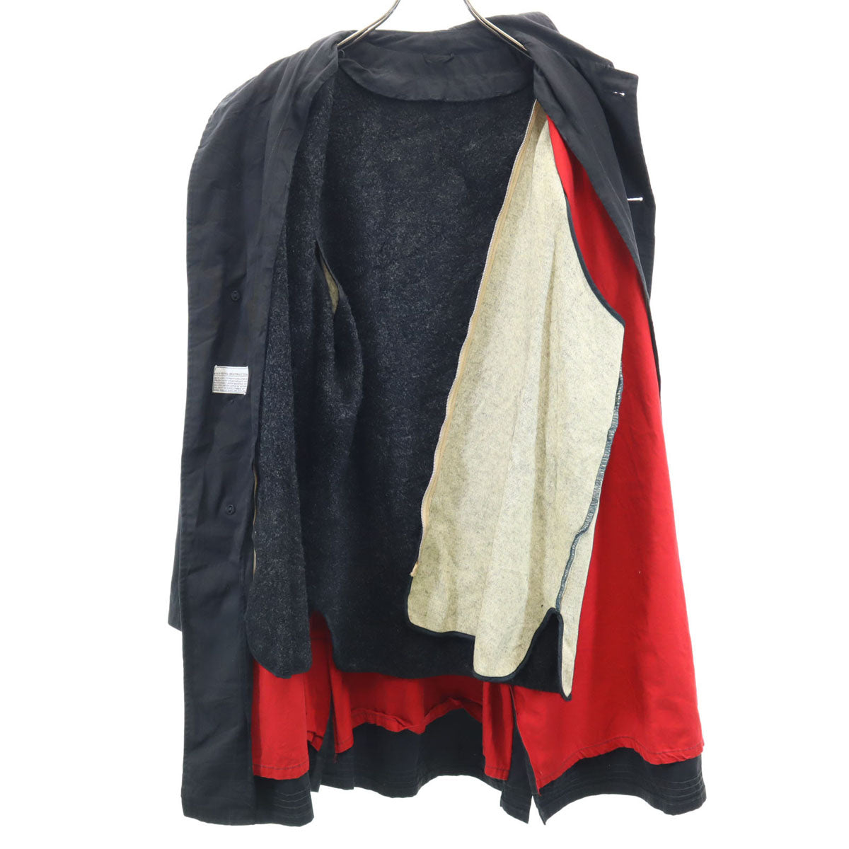 OLD オールド 80s 90s ライナー付 ステンカラーコート 黒 2WAY メンズ