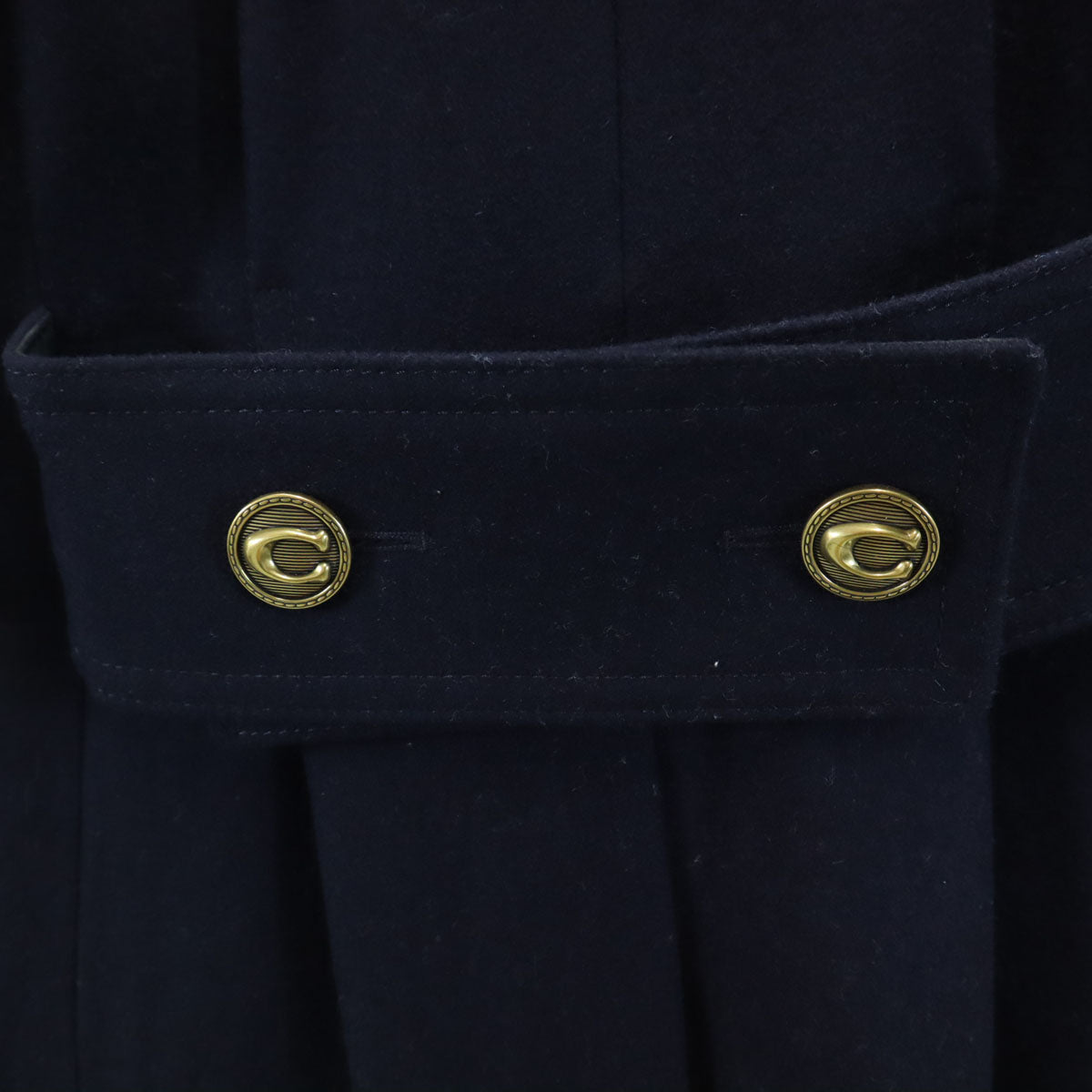 COACH コーチ ウールブレンド ピーコート XS ネイビー メンズ