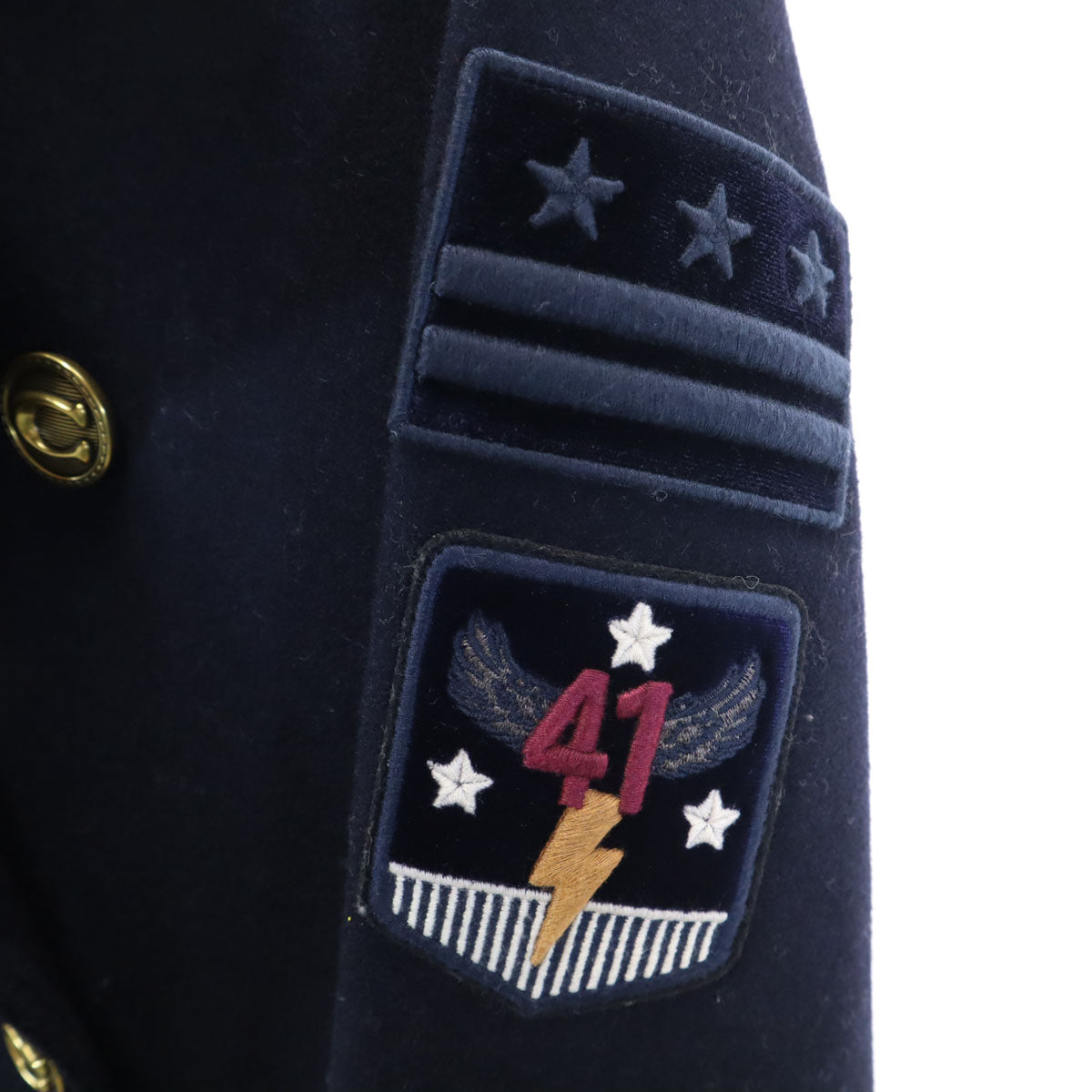 COACH コーチ ウールブレンド ピーコート XS ネイビー メンズ