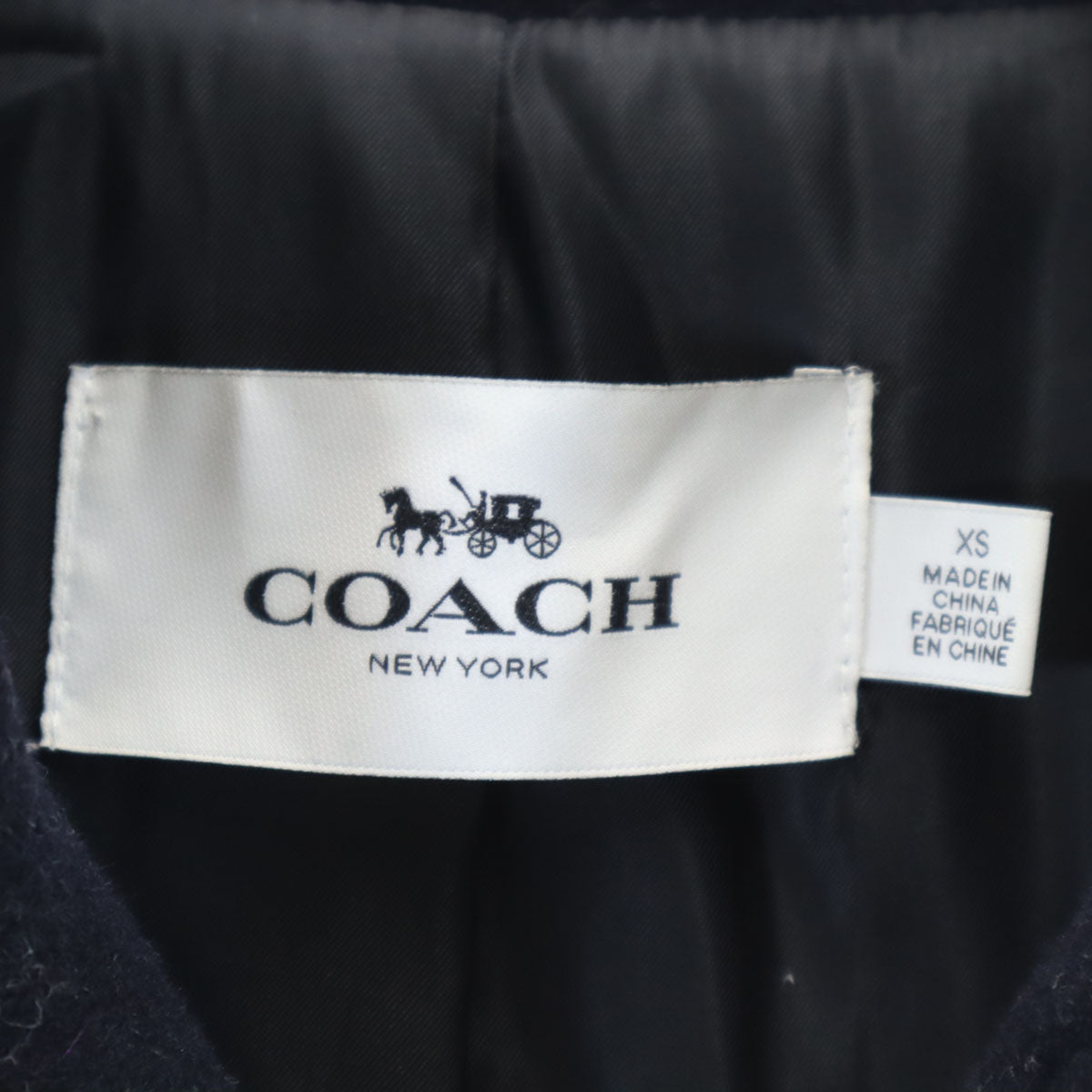 COACH コーチ ウールブレンド ピーコート XS ネイビー メンズ