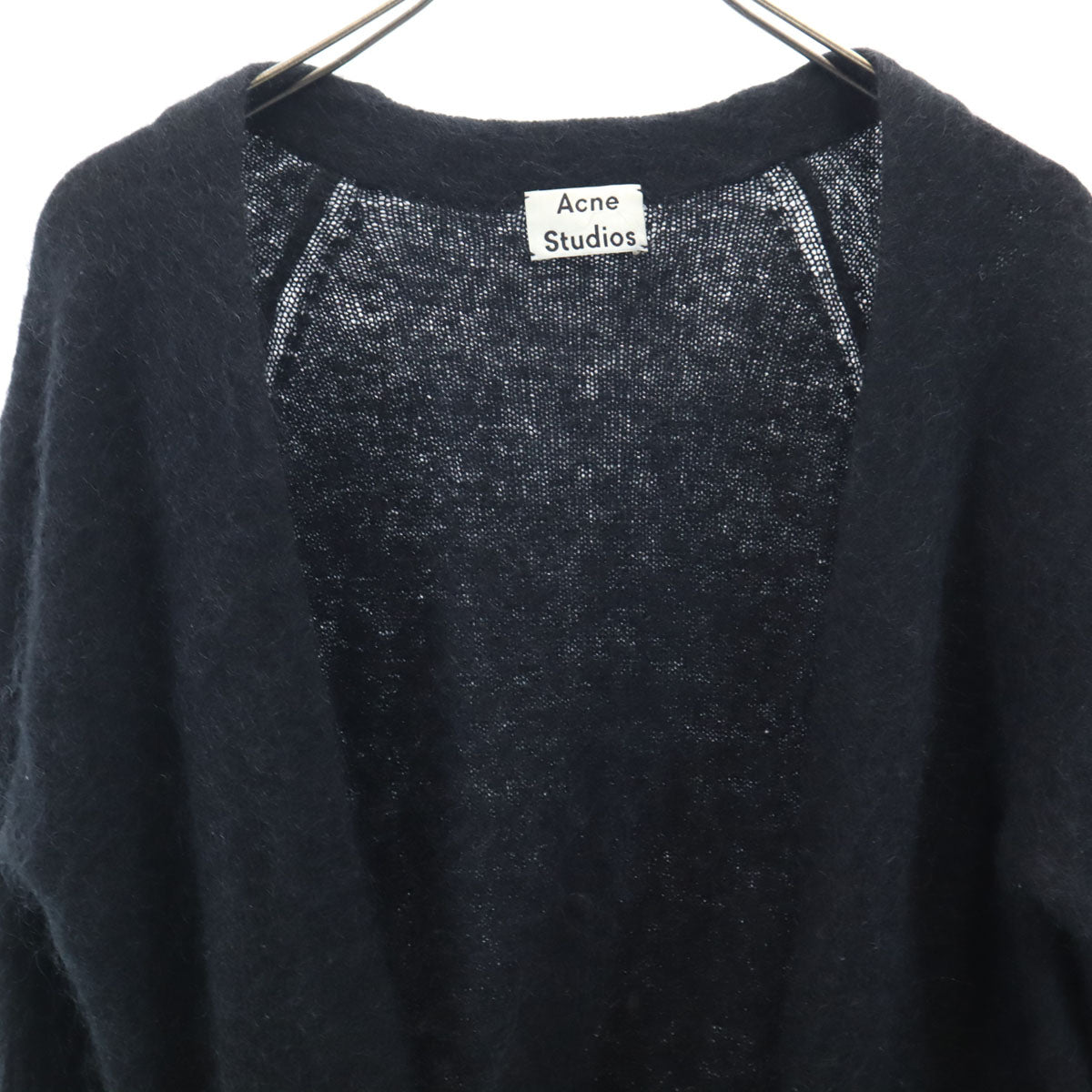 Acne Studios アクネスタジオ 長袖 ロング シャギー ニットカーディガン XXS ブラック レディース