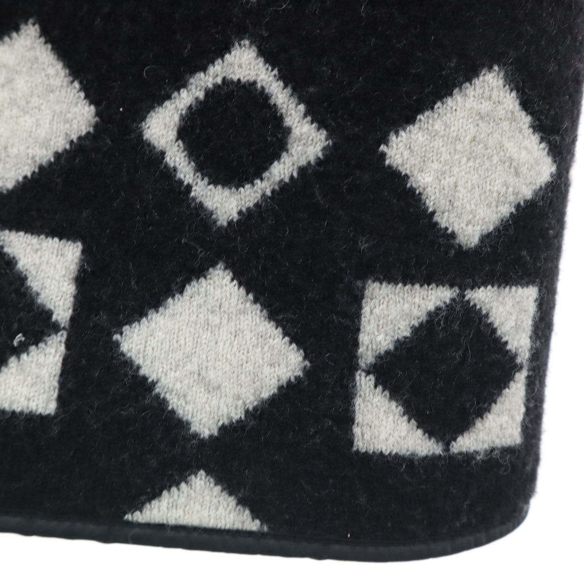 Emporio Armani エンポリオアルマーニ イタリア製 総柄 ニット チェスターコート 40 ブラック レディース