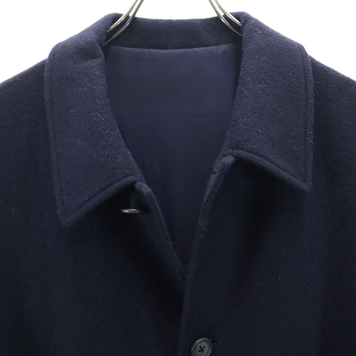 Y’s for men ワイズフォーメン 日本製 圧縮ウール ステンカラーコート ネイビー ヨウジヤマモト メンズ