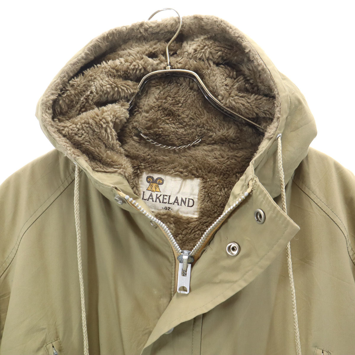Lakeland レイクランド 70s ヴィンテージ モッズコート 42 ベージュ TALONジップ 裏ボア メンズ